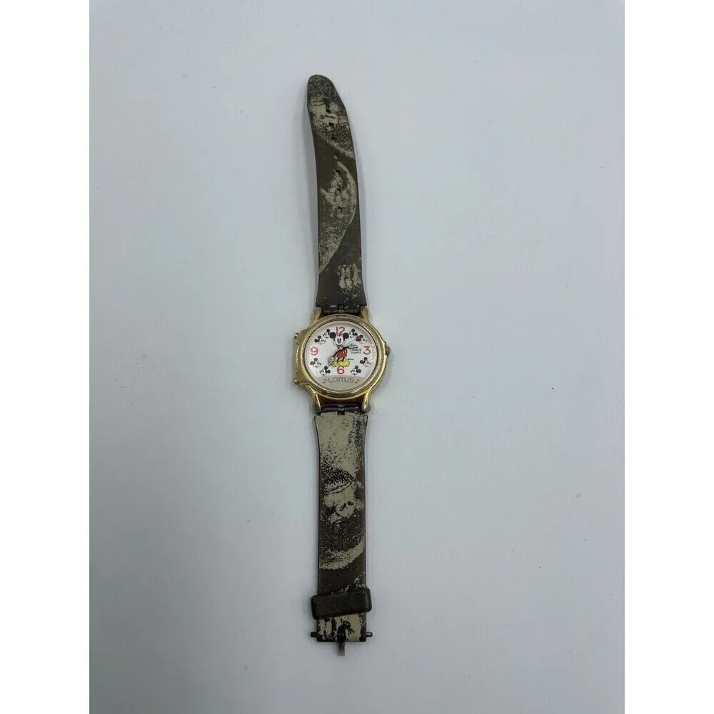 Disney Lorus Mickey Mouse Musical Quartz Watch 34mm New Battery Read